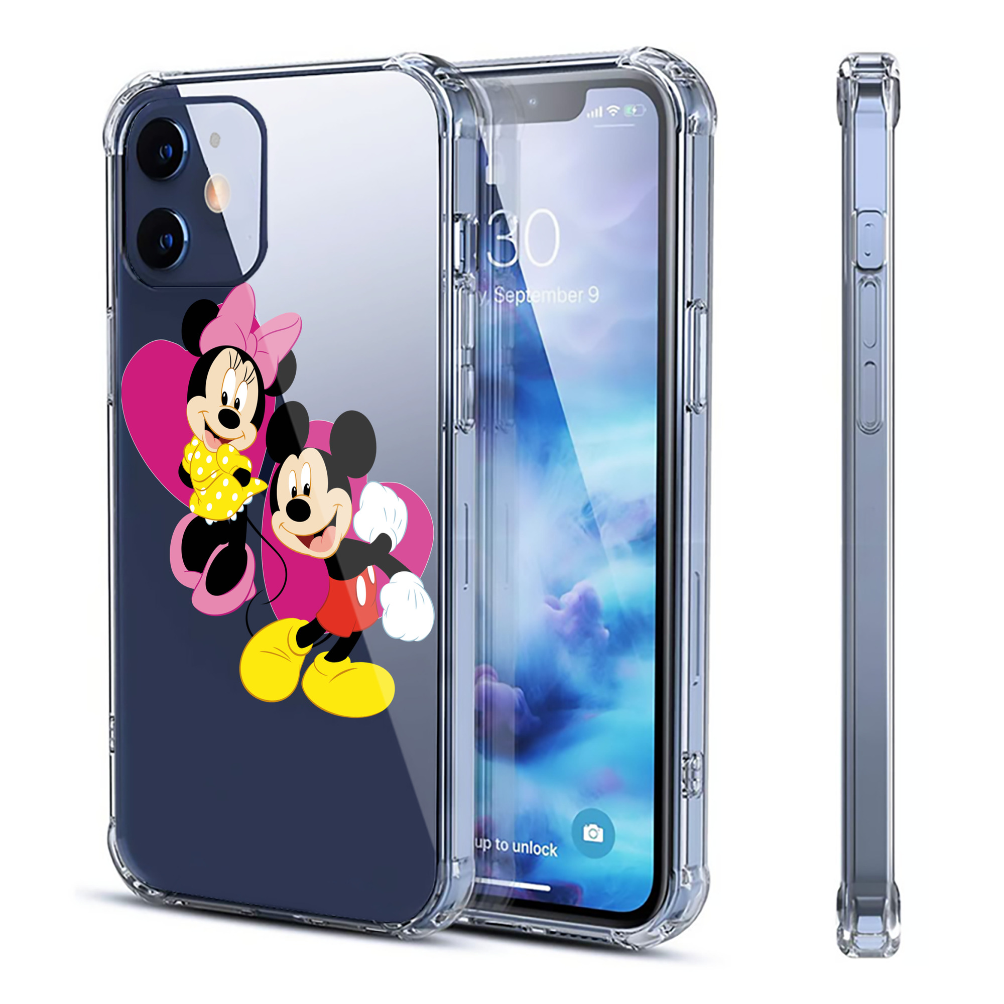 （画像用） ミッキーマウス Mickey Mouse 【iPhone 12シリーズ対応】透明スマホケース（クリアソフトケース）